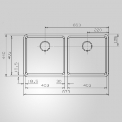 Zlewozmywak Reginox OHIO 400x400 mm + 400x400 mm